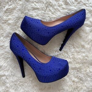 Elegant Blue Women's Platform Heels